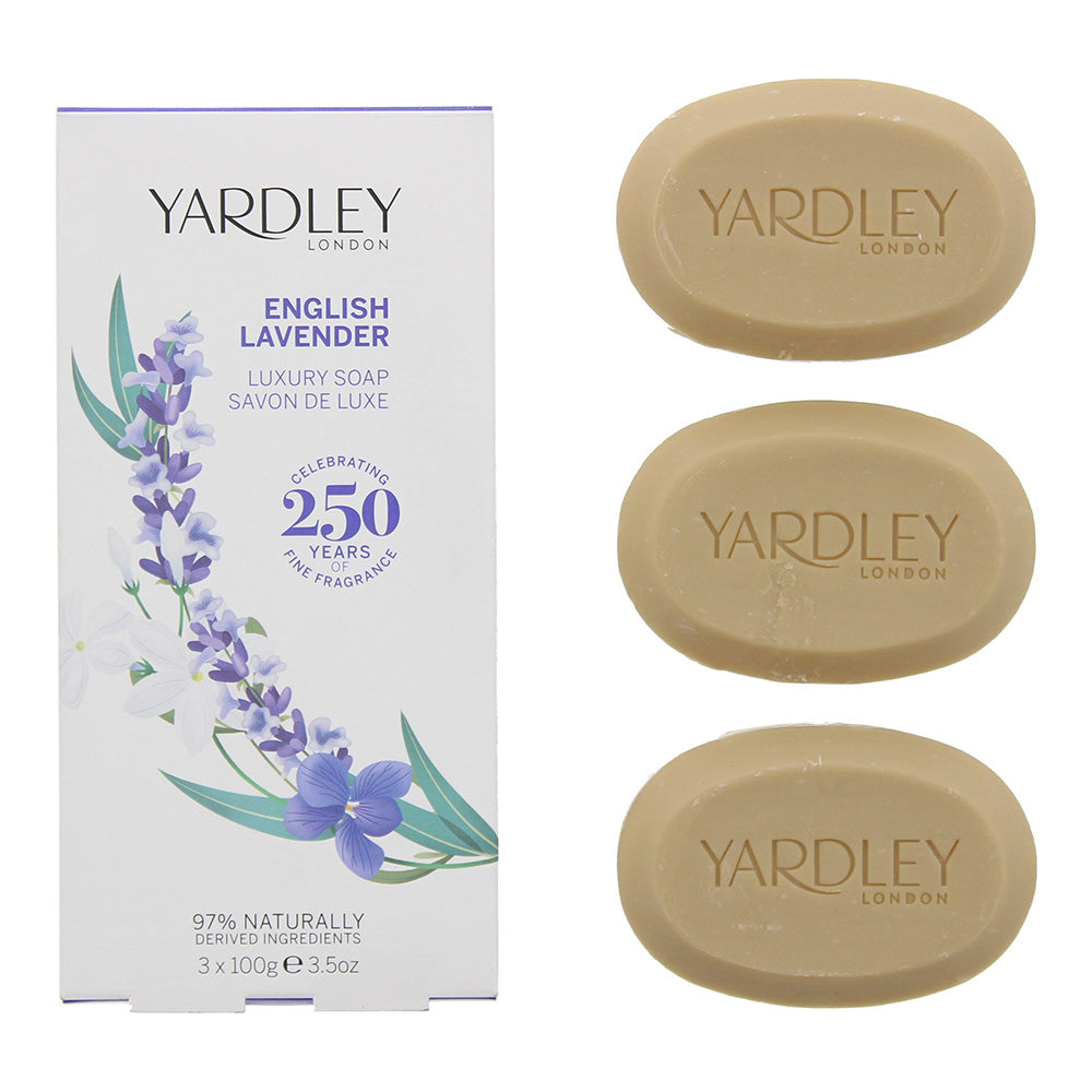 english lavender bodycare set gift set luxury soap x 3 100g