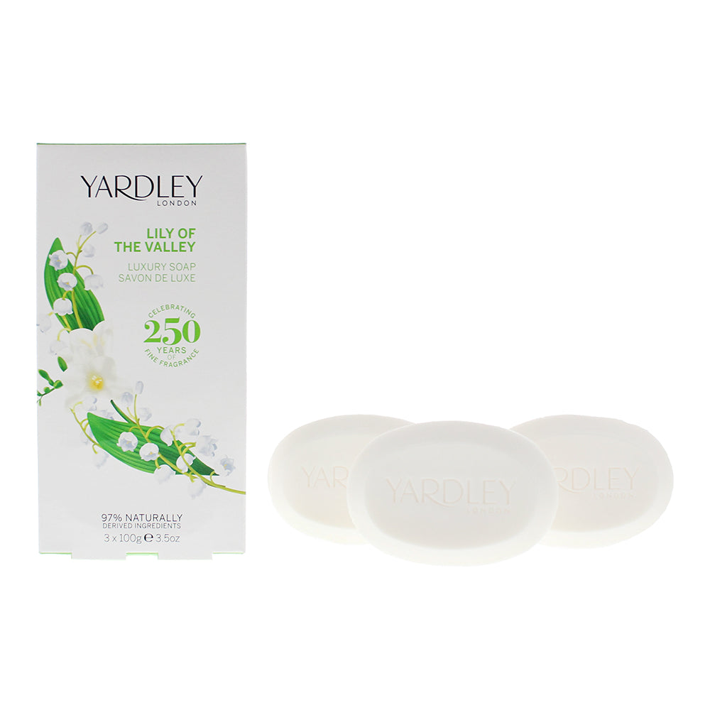 lily of the valley gift set 3 x luxury soap 100g