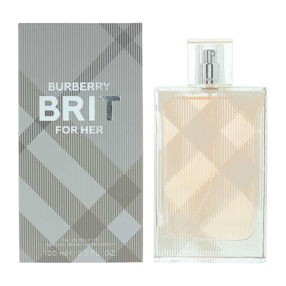 Burberry Brit for Her 10ml subscription perfume bottle alongside its packaging.