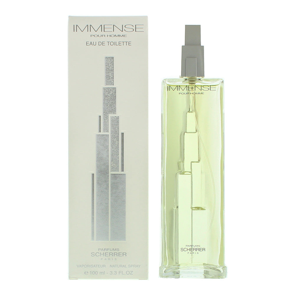 Scherrer Immense Pour Homme EDT 100ml bottle and packaging with an elegant design for men.