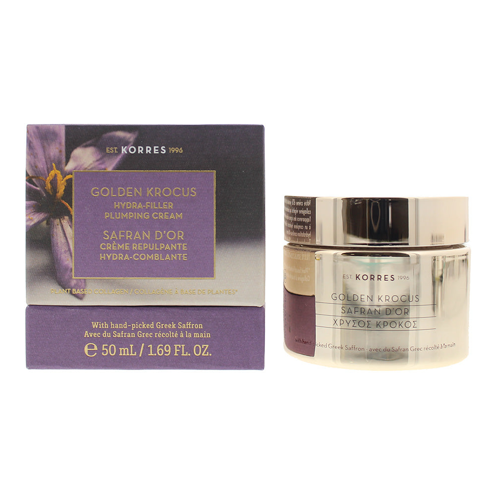 golden krocus hydra-filler plumping cream plant based collagen with hand-picked greek saffron 50ml