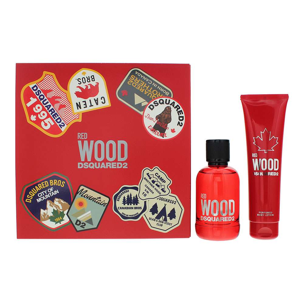 Dsquared2 Wood Red 2 Piece Eau De Toilette 100ml - Body Lotion 150ml