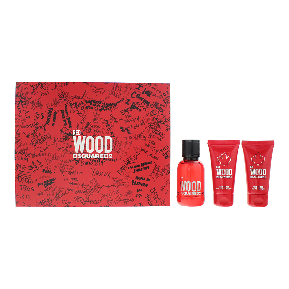 red wood 3 piece gift seteau de toilette 50ml - shower gel 50ml - body lotion 50ml