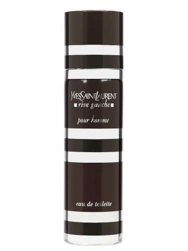 Yves Saint Laurent Rive Gauche Pour Homme 10ml perfume bottle with elegant striped design.
