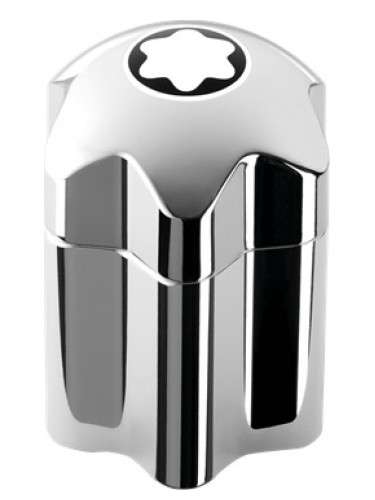 Mont Blanc Emblem Intense 10ml perfume subscription sleek silver bottle design.
