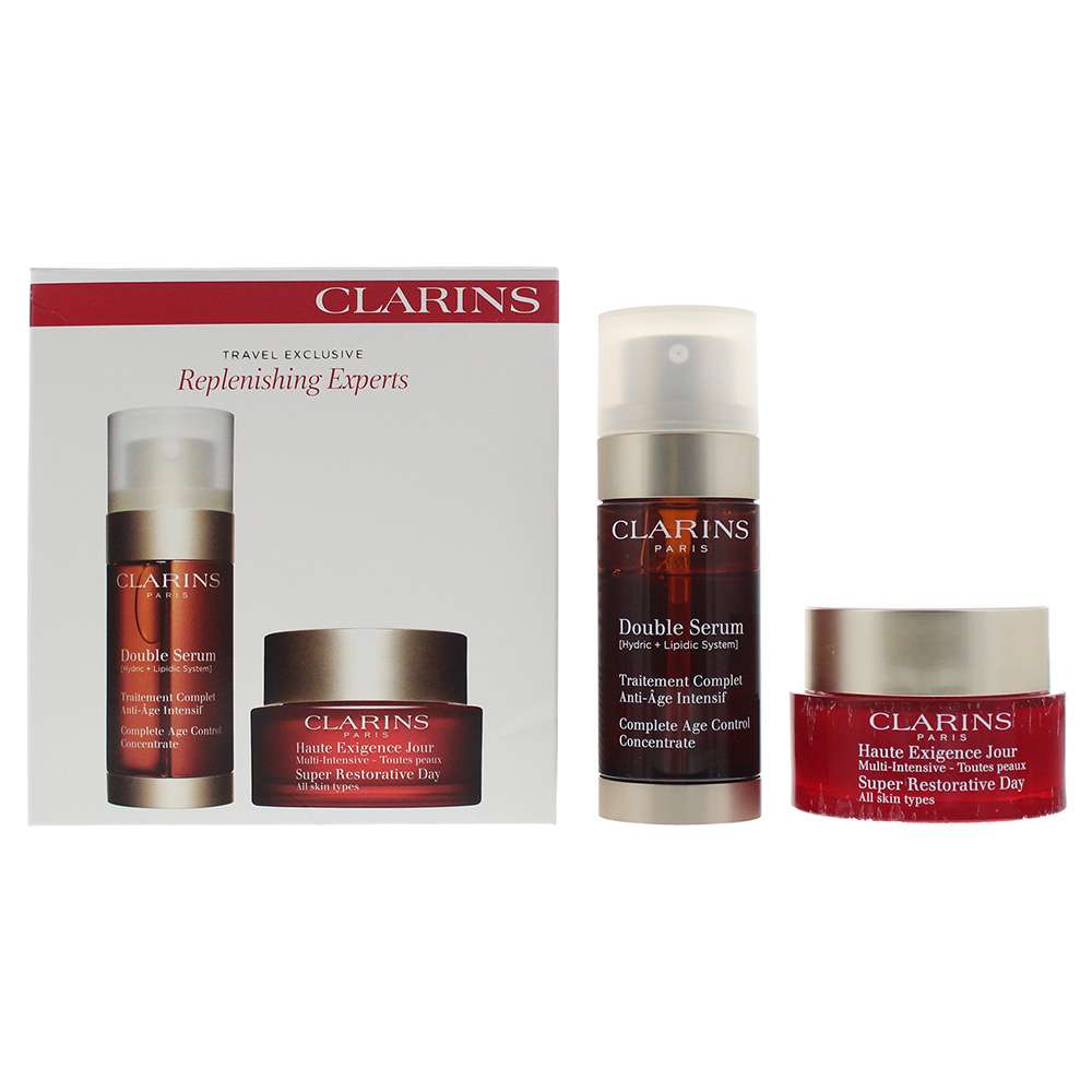 Clarins 2 Piece : Double Serum 30ml - Super Restorative Day Cream 50ml