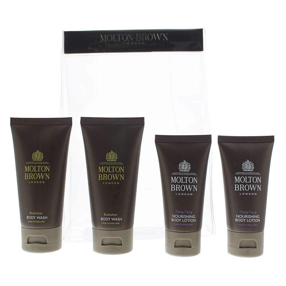 Molton Brown 4 Piece : 2 x Bushukan Body Wash 50ml - 2 x Ylang Ylang Body Lotion 30ml