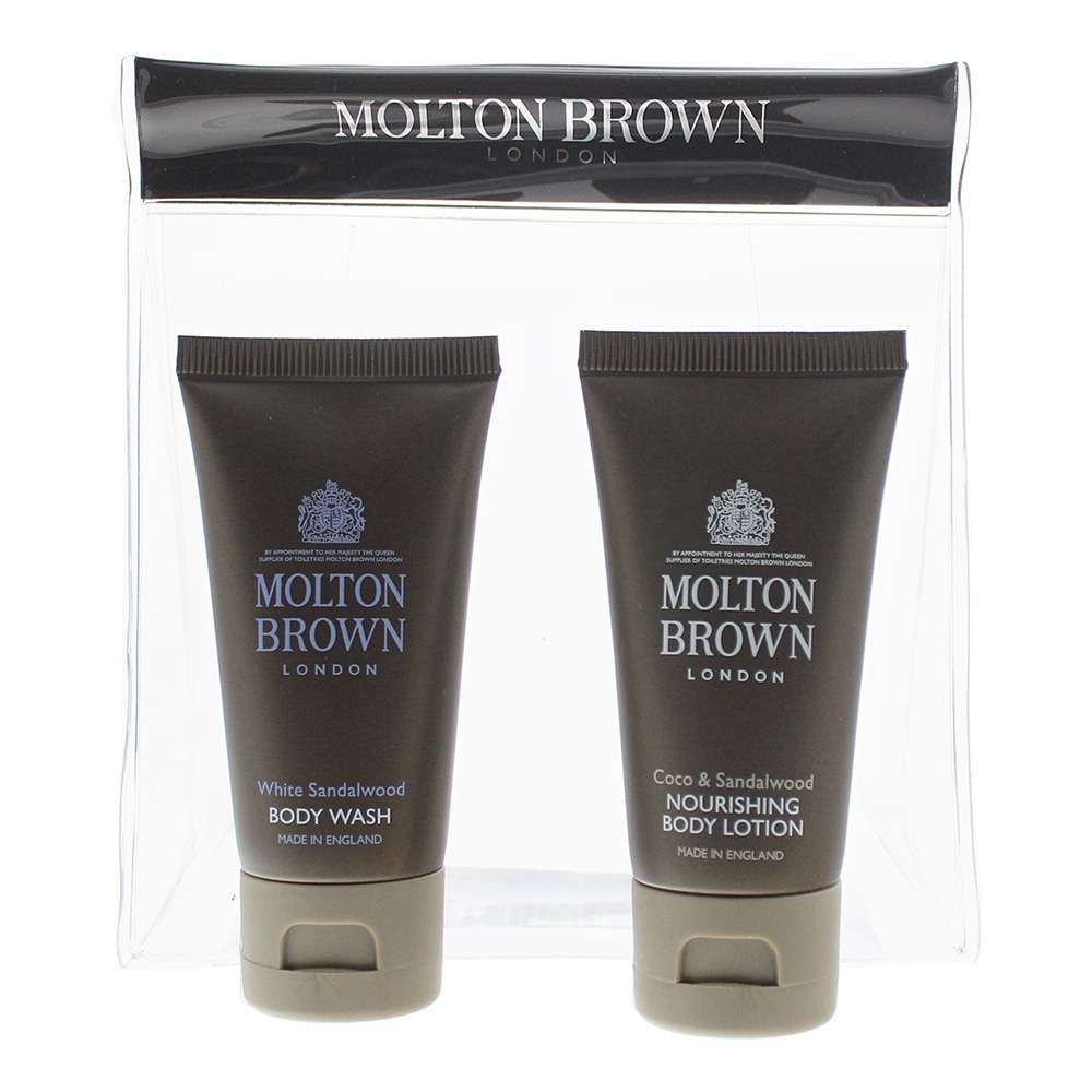 Molton Brown 2 Piece : Coco Sandalwood Body Lotion 30ml - White Sandalwood Body Wash 30ml