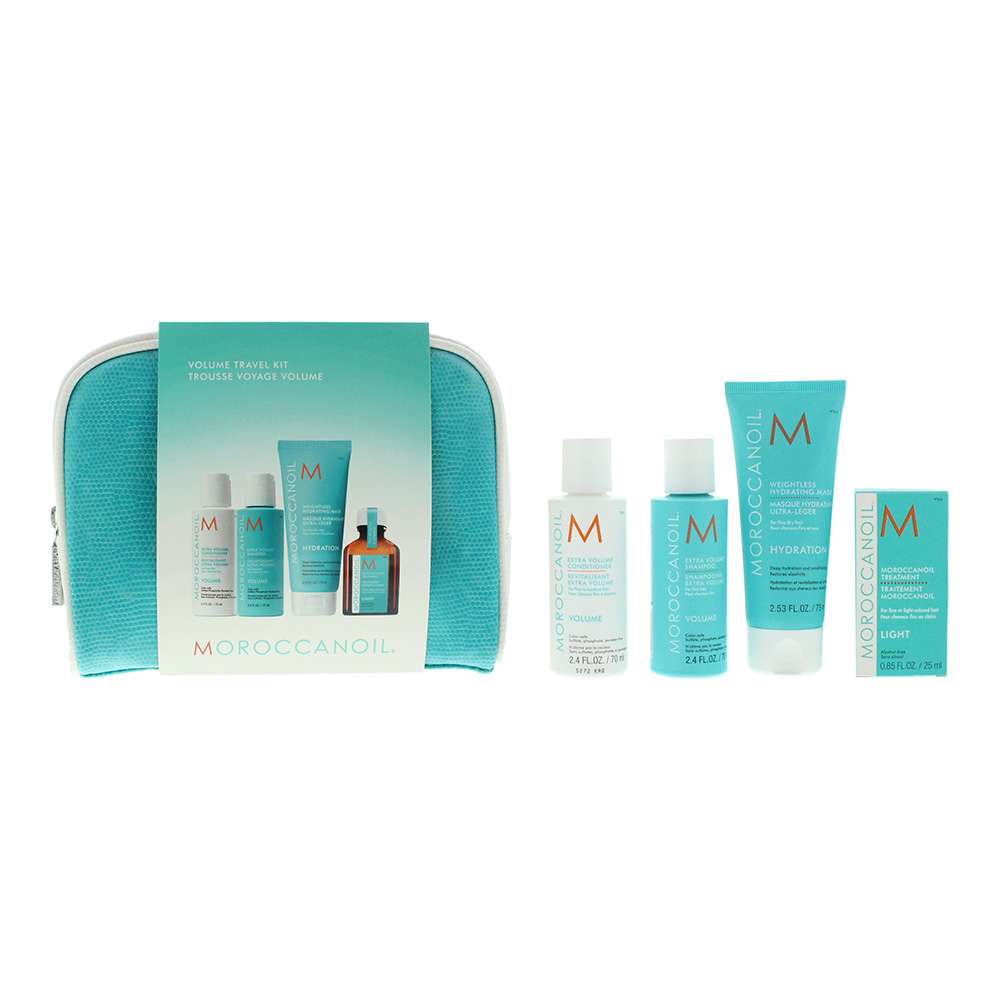 Moroccanoil 5 Piece : Hair Oil Treatment 25ml - Volumizing Shampoo 70ml - Volumizing Conditioner 70ml - Hair Mask 75ml - Pouch