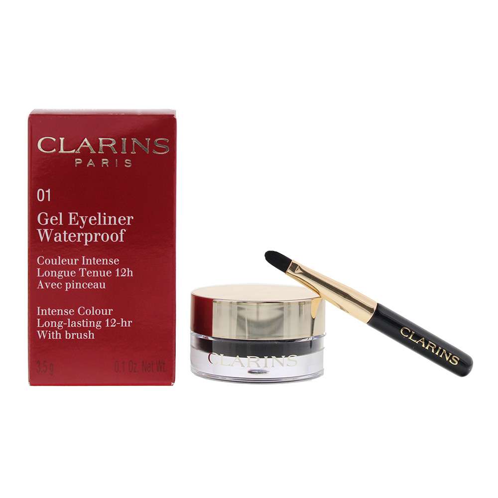 Clarins Gel Eyeliner Waterproof Intense Colour Long Lasting 12H with Brush #01 Intense Black