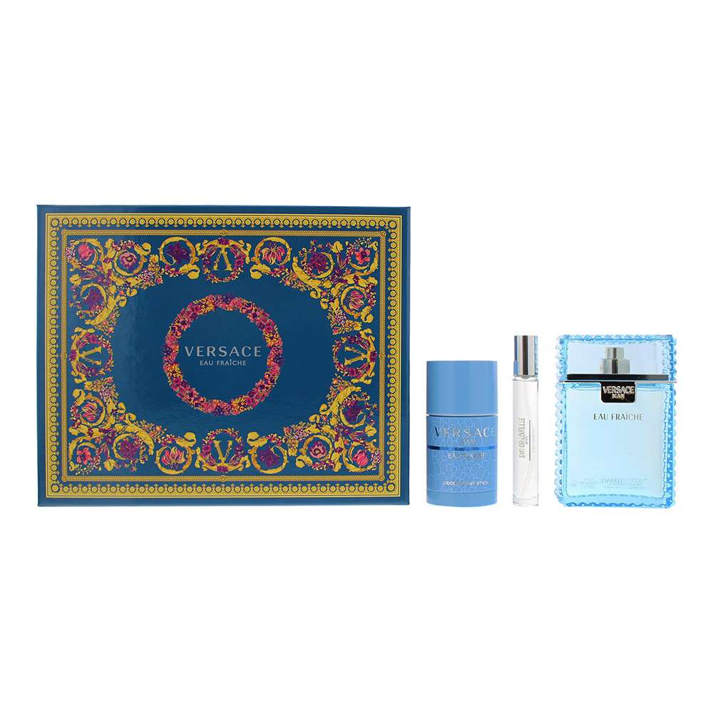 Versace Eau Fraiche 3 Piece : Eau De Toilette 100ml - Deodorant Stick 75ml - Eau De Toilette 10ml