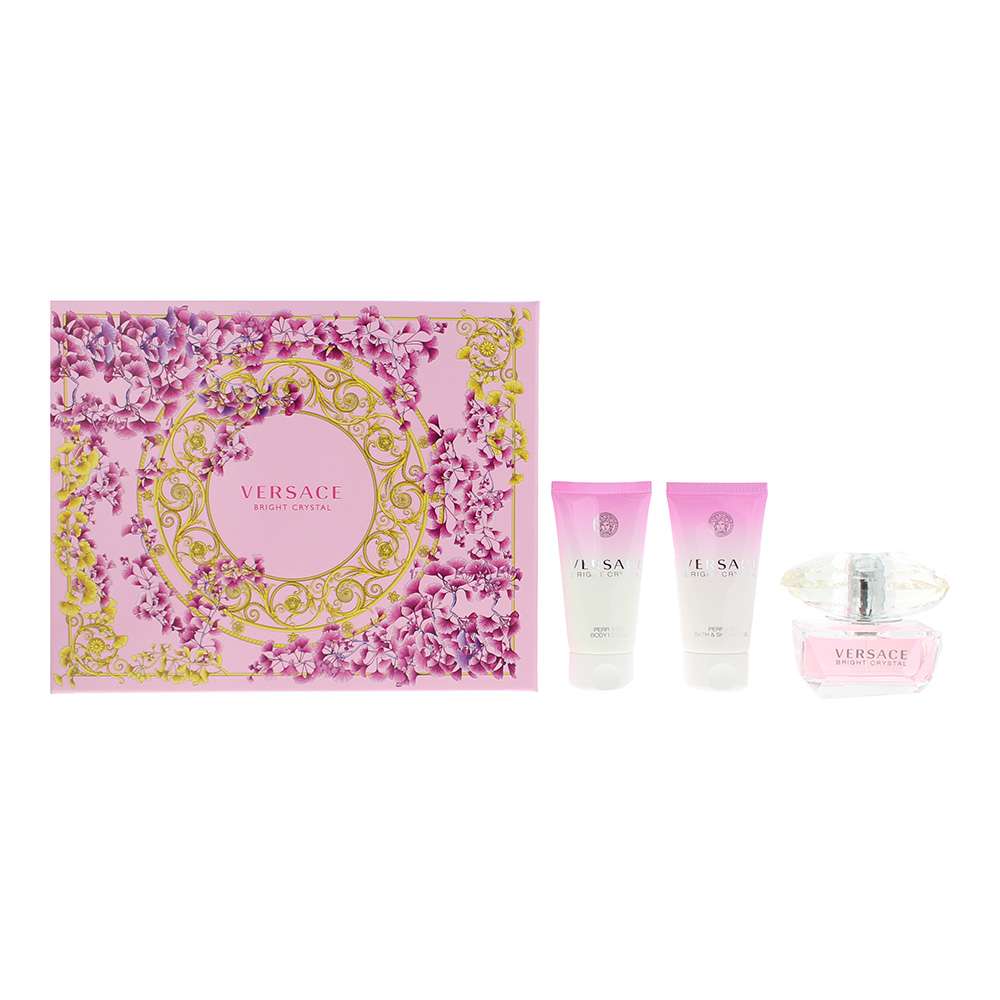 Versace Bright Crystal 3 Piece : Eau De Toilette 50ml - Shower Gel 50ml - Body Lotion 50ml