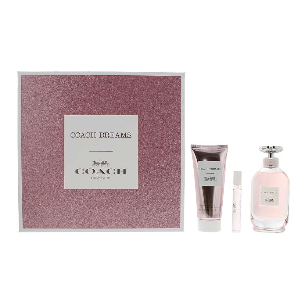 Coach Dreams 3 Piece : Eau De Parfum 90ml - Body Lotion 100ml - Eau De Parfum 7.5ml