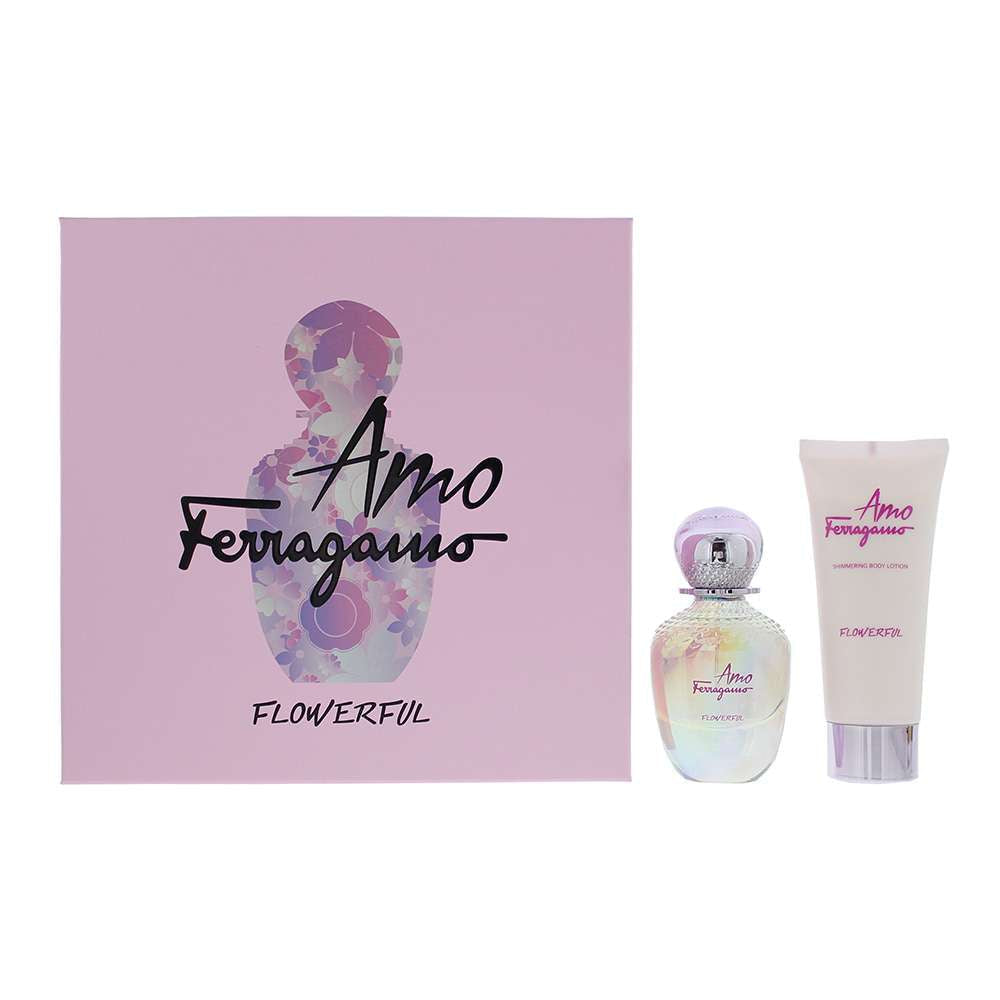 Salvatore Ferragamo Amo Flowerful 2 Piece : Eau De Toilette 50ml - Body Lotion 100ml