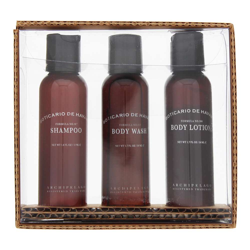 Archipelago Botanicals Boticario De Havana 3 Piece : Shampoo 53ml - Body Wash 53ml - Body Lotion 53ml