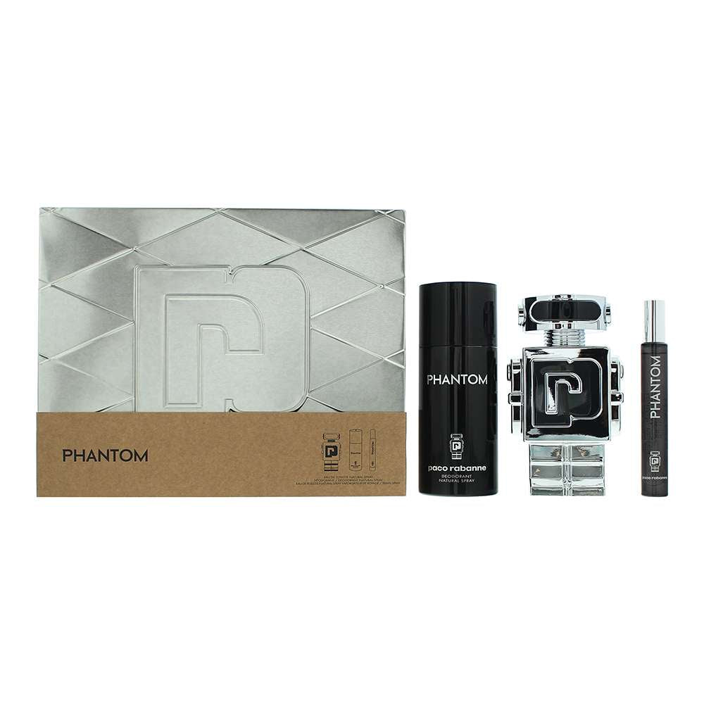 Paco Rabanne Phantom 3 Piece : Eau De Toilette 100ml - Deodorant Spray 150ml - Eau De Toilette 10ml