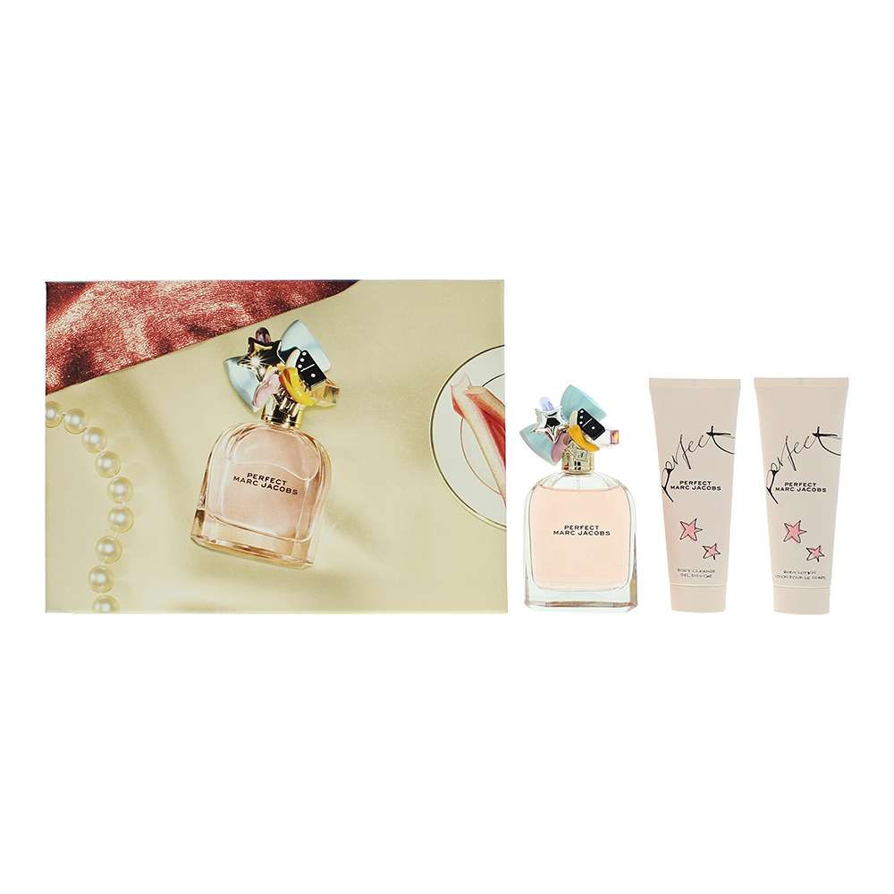 MARC JACOBS Perfect 3 Piece : Eau De Parfum 100ml - Body Lotion 75ml - Shower Gel 75ml Special Edition