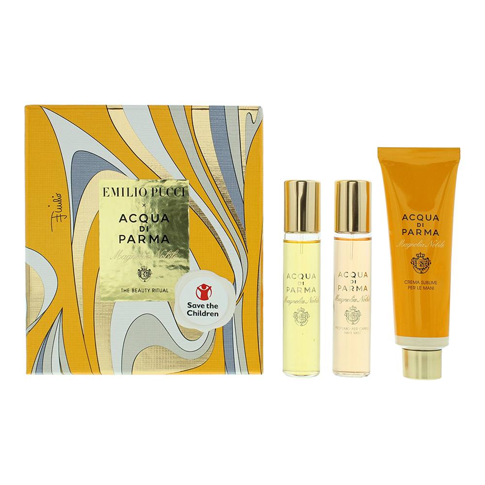 ACQUA DI PARMA Magnolia  Nobile 3 Piece : Eau De Parfum 12ml - Hair Mist 12ml - Hand Cream 30ml