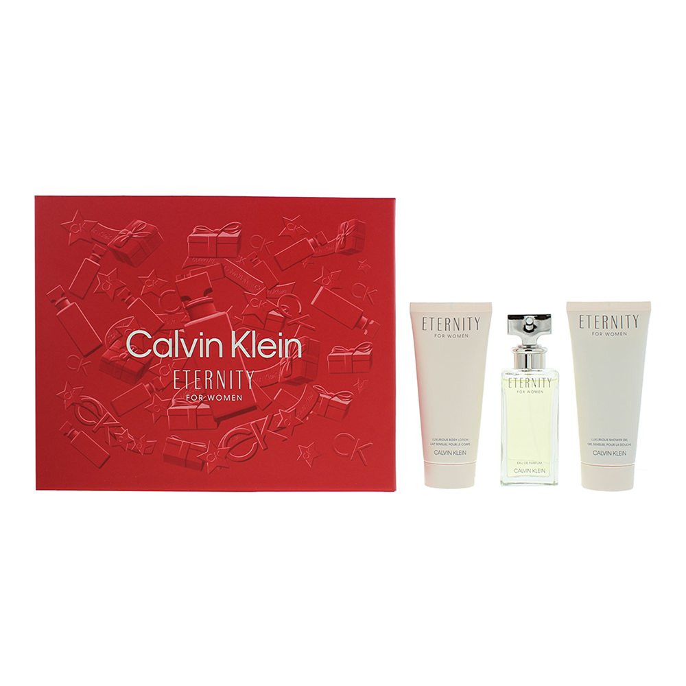 Calvin Klein Eternity For Women 3 Piece : Eau De Parfum 50ml - Body Lotion 100ml - Shower Gel 100ml