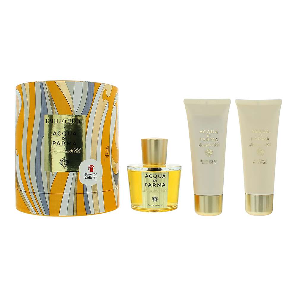 ACQUA DI PARMA x Emilio Pucci Magnolia  Nobile  3 Piece : Eau De Parfum 100ml - Bath  Shower Gel 75ml - Deodorant Spray 50ml