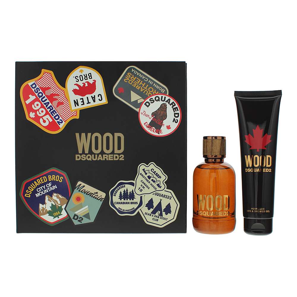 Dsquared2 Wood 2 Piece : Eau De Toilette 100ml - Shower Gel 150ml Mens