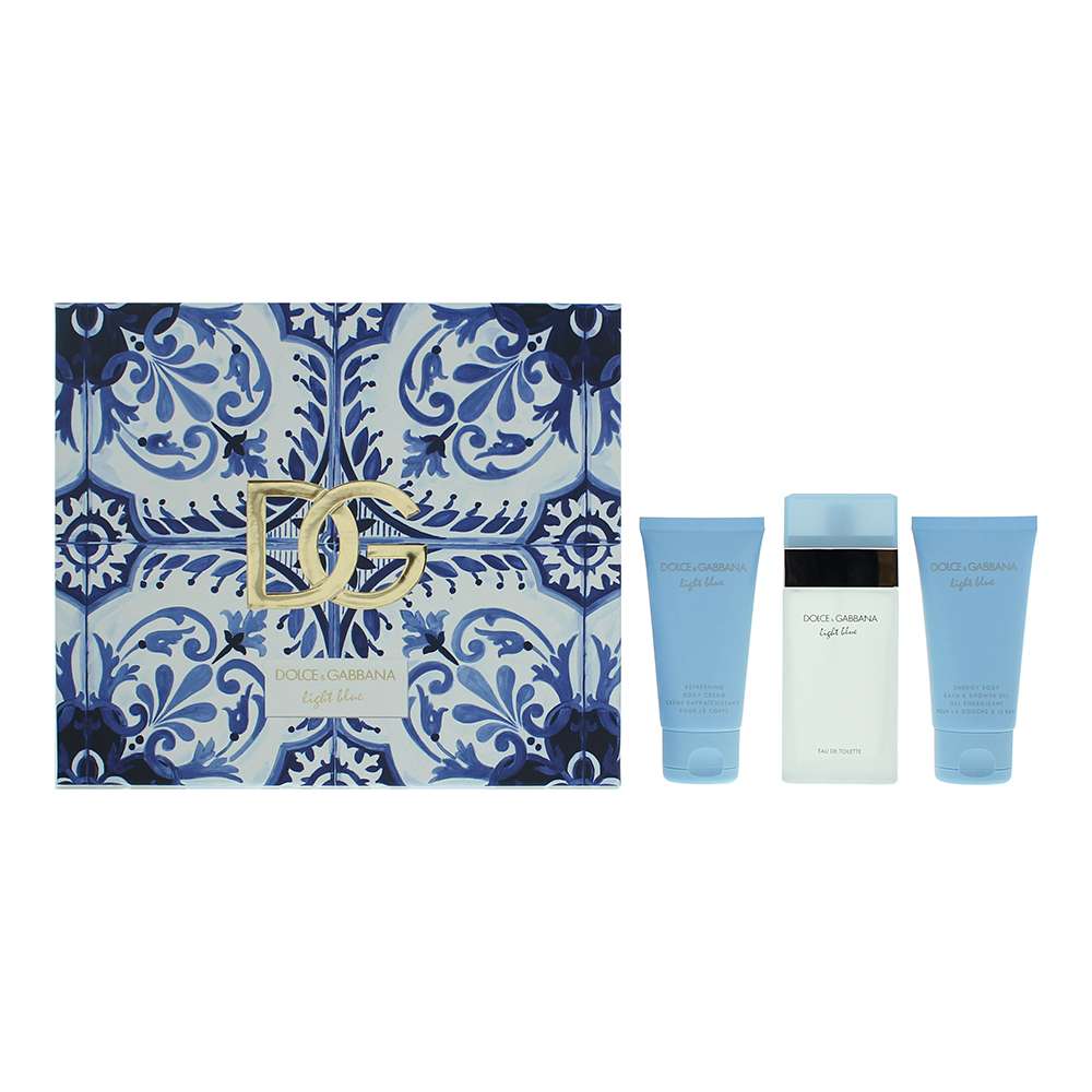 DOLCE &amp; GABBANA Light Blue 3 Piece : Eau De Toilette 50ml - Body Lotion 50ml - Shower Gel 50ml