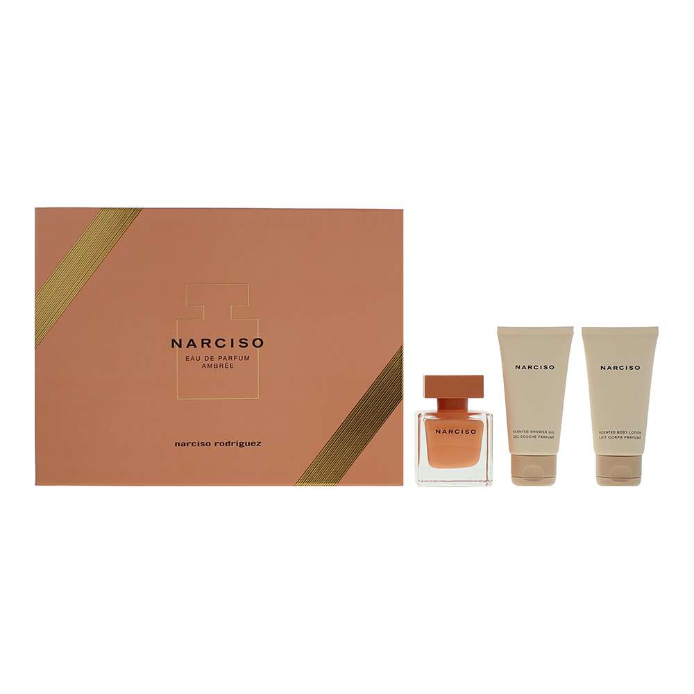 Narciso Rodriguez Ambree 3 Piece : Eau De Parfum 50ml - Body Lotion 50ml - Shower Gel 50ml