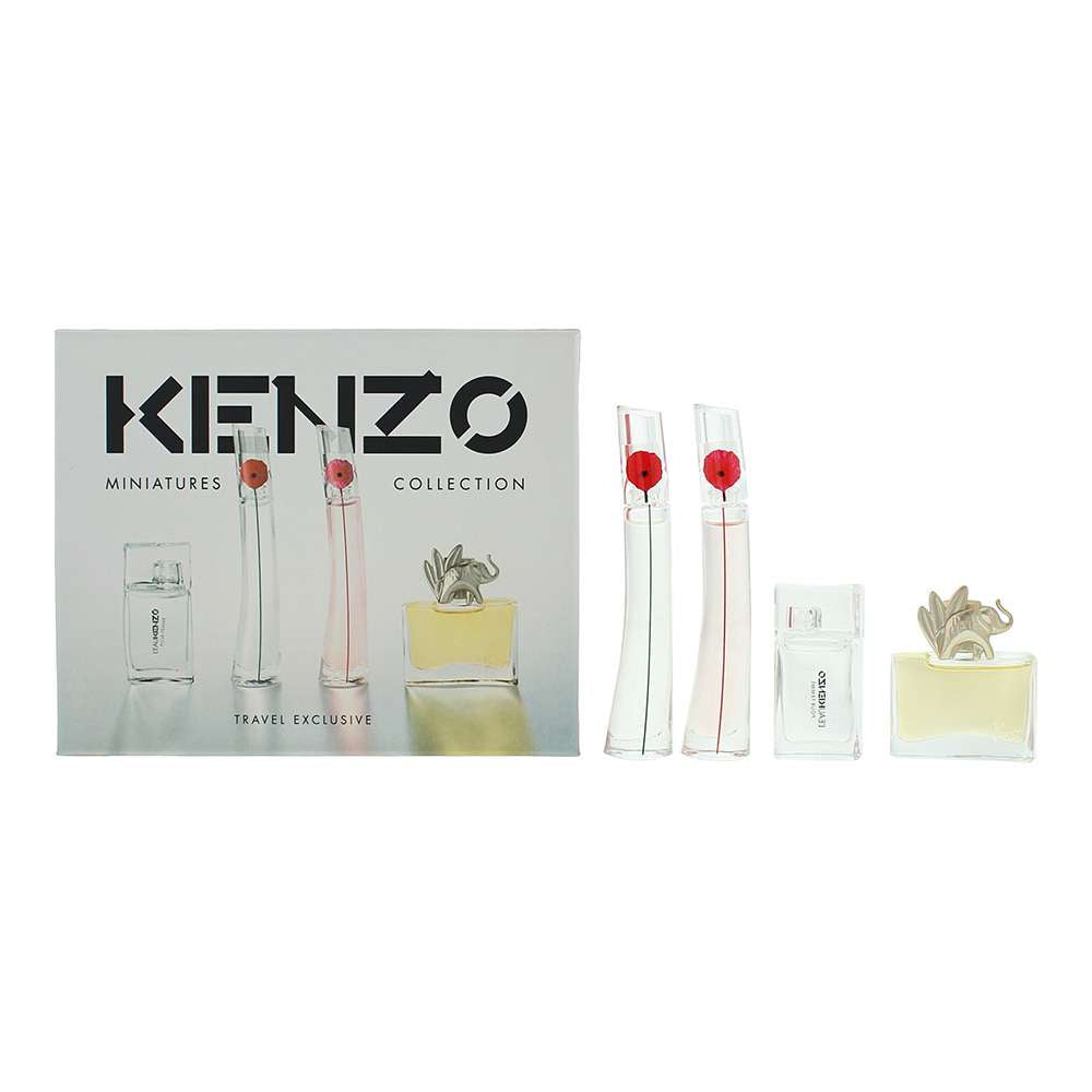 Kenzo Flower 4 Piece : Flower Eau De Parfum 4ml - Flower By Poppy Bouquet Eau De Parfum 4ml - L'eau Eau De Toilette 5ml - Ju Eau De Parfum 5ml