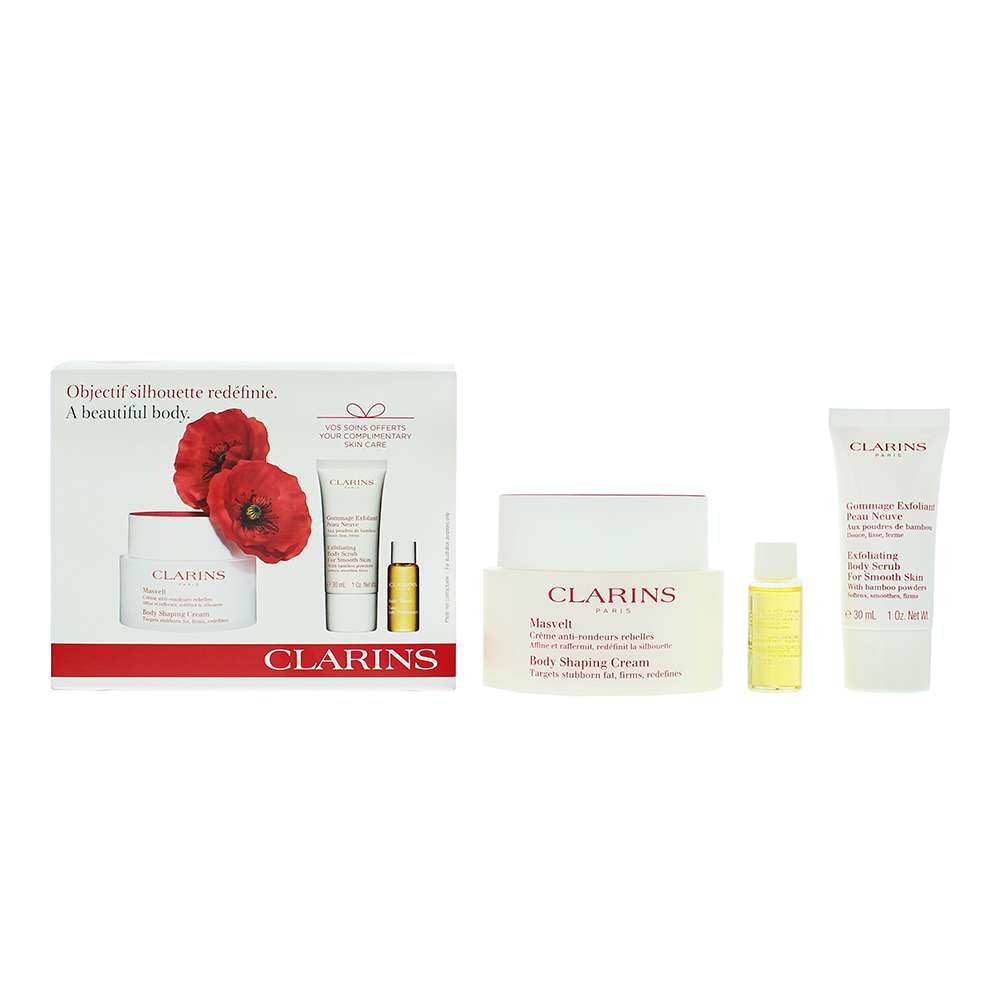 Clarins A Beautiful Body 3 Piece : Body Cream 200ml - Exfoliating Cream 30ml - Tonic Body Oil 10ml