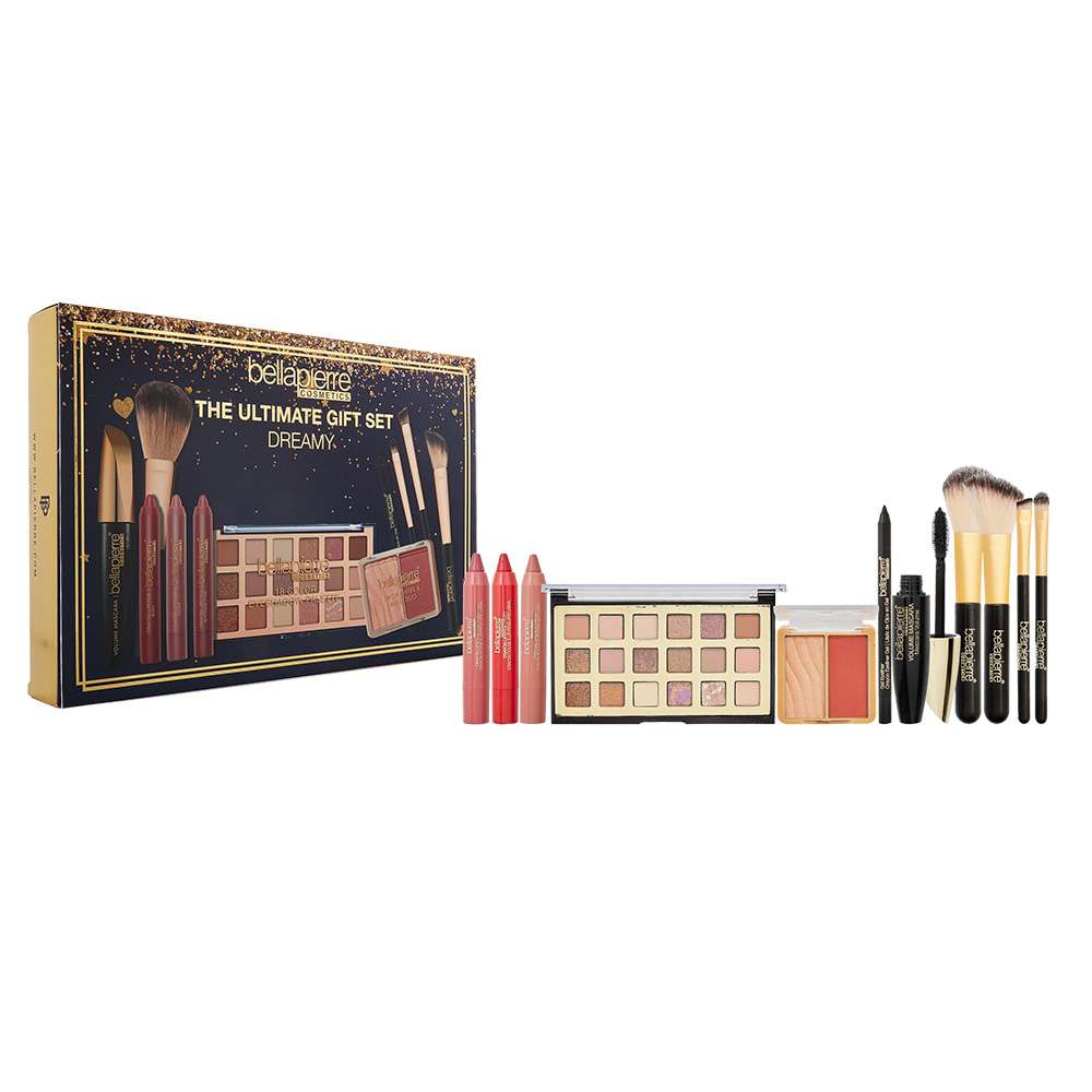 Bellapierre Cosmetics Ultimate  Dreamy 11 Piece : Eye Palette 9g - 3 x Lipstick 2g - Mascara 9ml - Highlighting Palette 4.8g - Eye Lin