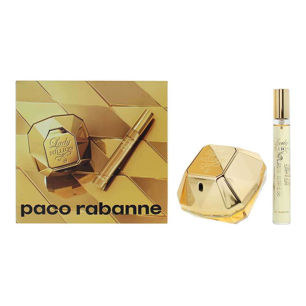 Paco Rabanne Lady Million 2 Piece : Eau de Parfum 50ml - Eau de Parfum 10ml New