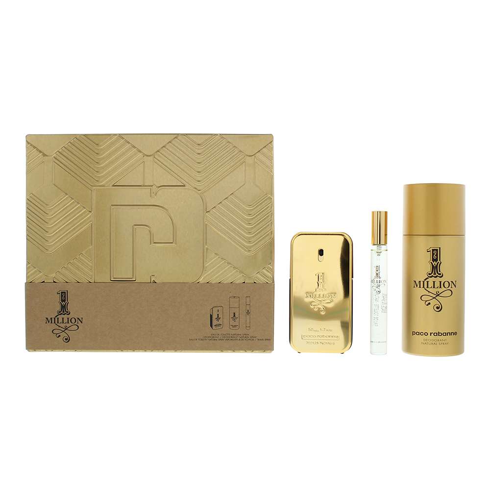 Paco Rabanne 1 Million 3 Piece : Eau de Toilette 50ml - Eau de Toilette New