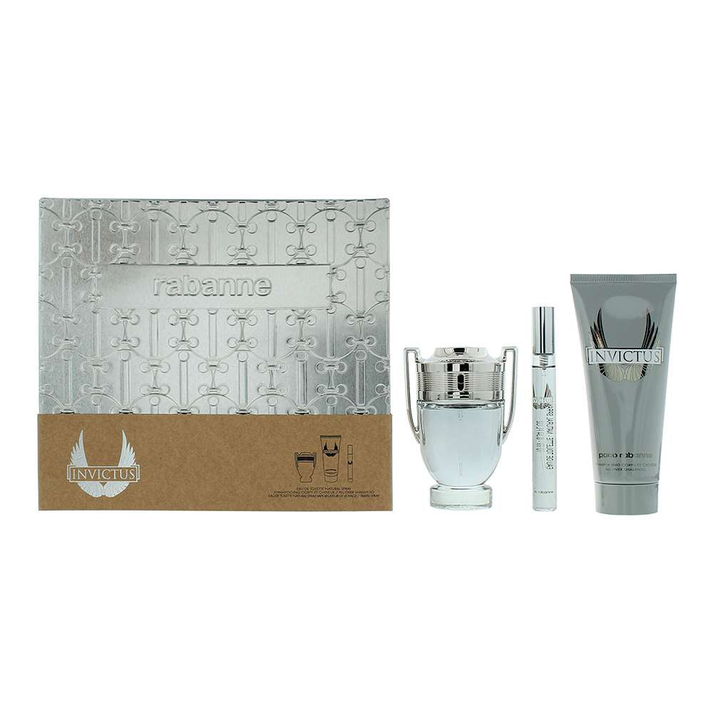 Paco Rabanne Invictus 3 Piece : Eau de Toilette 50ml + Shower Gel 100ml